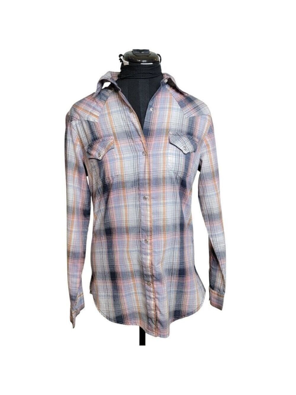 Wrangler Women’s Western Plaid Pearl Snap Shirt Size S | Long Sleeve Rodeo